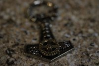 Steampunk Thor's Hammer Mjollnir with Gears Mixed Metals Pendant - Neo Victorian meets Viking meets Punk -