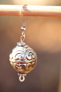 Shiny Festive Silver Ball Dangle Earrings for Year Round Accessorization or New Year's
