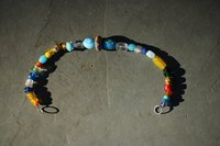 Viking Style Treasure Bead Festoon with Foiled Glass, Lampwork, Rock Crystal Clear Quartz - Norse SCA Medieval LARP