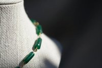 Imperial Roman Emerald Green Aventurine Beaded Chain Necklace Portrait Interpretation Reproduction Available in Multiple Sizes
