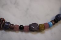 Purple and Pink Viking Style Treasure Bead Festoon with Foiled Glass, Lampwork, Amethyst - Norse SCA Medieval LARP