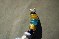 Viking Age Treasure Bead Festoon with Large Recycled Glass Focal, + Foiled Glass, Lampwork,  - Norse SCA Medieval LARP