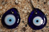 Evil Eye Lampwork Glass Pendant Ancient Protective Talisman in Shades of Blue Common in Many Cultures SOLD INDIVIDUALLY w/ or w/o Hemp Cord