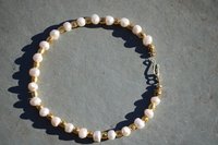Pearl and Brass Necklace Inspired by Ancient Rome Greece Egypt for Personal Adornment Historical Interpretation SCA LARP Renn Faire