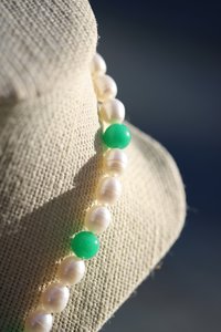 Pearl & Green Gem Necklace Inspired by Roman Byzantine Medieval Renaissance Jewels for Personal Adornment Historical Interpretation SCA LARP