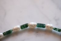 Freshwater Pearl and Emerald Green Aventurine Necklace Inspired by Ancient Egypt Greece Rome for Personal Adornment Historical SCA LARP