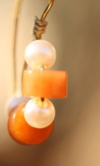 Ancient Roman Pearl and Carnelian Earrings for Modern Wear or Living History Portrayal, Handmade Replica Historical Reproduction
