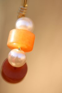 Ancient Roman Pearl and Carnelian Earrings for Modern Wear or Living History Portrayal, Handmade Replica Historical Reproduction
