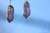 Silver Amethyst Spiral Hoop Earrings Inspired by Ancient Artifact