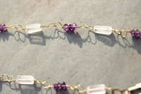 Delicate Ancient Imperial Roman Amethyst and Clear Quartz Rock Crystal Necklace Byzantine Style