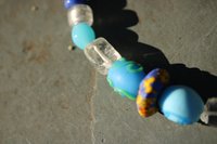 Viking Style Treasure Bead Festoon with Foiled Glass, Lampwork, Rock Crystal Clear Quartz - Norse SCA Medieval LARP
