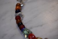 Viking Style Bead Festoon with Large Quartz Rock Crystal Focal Bead and Lampwork and Recycled Glass - Norse SCA Medieval LARP