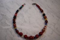Viking Treasure Festoon Inspired Statement Necklace and Lampwork and Recycled Glass - Norse SCA Medieval LARP
