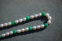 Pearl & Green Gem Necklace Inspired by Roman Byzantine Medieval Renaissance Jewels for Personal Adornment Historical Interpretation SCA LARP