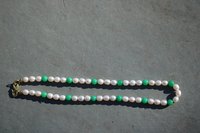 Pearl & Green Gem Necklace Inspired by Roman Byzantine Medieval Renaissance Jewels for Personal Adornment Historical Interpretation SCA LARP