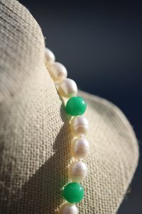 Pearl & Green Gem Necklace Inspired by Roman Byzantine Medieval Renaissance Jewels for Personal Adornment Historical Interpretation SCA LARP