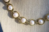 Large Pearls in Brass Bead Frames Inspired by Roman Medieval Renaissance Victorian Jewels for Personal Adornment SCA LARP Vintage Look