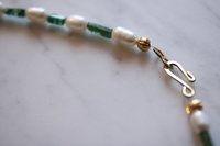 Freshwater Pearl and Emerald Green Aventurine Necklace Inspired by Ancient Egypt Greece Rome for Personal Adornment Historical SCA LARP