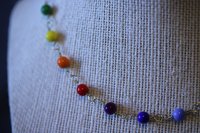 Ancient Roman Style LGBT+ PRIDE Colors Necklace with Glass Beads Captured on Handmade Chain for the SCAdian LARPer or General Queer Human