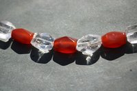 Faceted Carnelian and Rock Crystal Reproduction Viking Age Bead Festoon Copied from Norse Artifacts SCA LARP Living History Real Gemstones