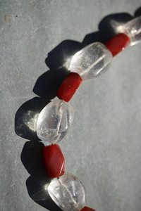 Faceted Carnelian and Rock Crystal Reproduction Viking Age Bead Festoon Copied from Norse Artifacts SCA LARP Living History Real Gemstones