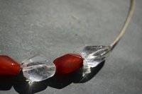 Faceted Carnelian and Rock Crystal Reproduction Viking Age Bead Festoon Copied from Norse Artifacts SCA LARP Living History Real Gemstones