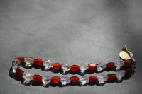 Viking Age Reproduction Necklace or Festoon of Faceted Carnelian and Rock Crystal Quartz