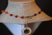 Ancient Roman x GAY PRIDE Rainbow Colors Necklace with Glass Beads Captured on Handmade Chain 