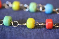 GAY PRIDE Rainbow Colors Youth Necklace or Adult Bracelet with Ancient Roman Beaded Chain Technique GLBT+ Queer Love is Love