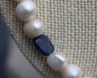 Late Medieval Early Renaissance Style Pearl Lapis Lazuli and Coral Necklace offered in Two Lengths - SCA Byzantine Living History LARP Witch