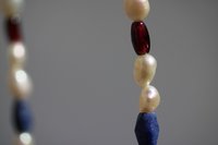 Early Renaissance Late Medieval Freshwater Pearl Garnet and Lapis Lazuli Necklace for Living History, SCA, LARP, or just cos you love it!