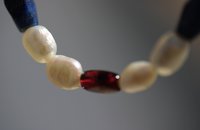 Early Renaissance Late Medieval Freshwater Pearl Garnet and Lapis Lazuli Necklace for Living History, SCA, LARP, or just cos you love it!