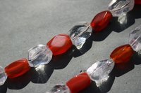 Viking Age Reproduction Necklace or Festoon of Faceted Carnelian and Rock Crystal Quartz