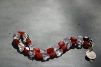 Viking Age Reproduction Necklace or Festoon of Faceted Carnelian and Rock Crystal Quartz