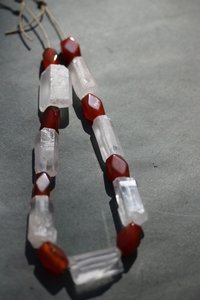 Reproduction Viking Age Faceted Carnelian and Rock Crystal Bead Festoon Copied from Norse Artifacts SCA LARP Living History Real Gemstones