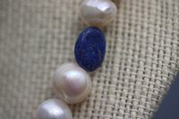 Late Medieval Early Renaissance Style Pearl Lapis Lazuli and Coral Necklace offered in Two Lengths - SCA Byzantine Living History LARP Witch