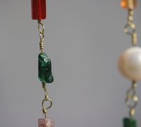 Rainbow of Gems Imperial Roman to Early Byzantine Multi-Gem Necklace Reenactment Ancient Living History SCA Witchy Vibes Metaphysical