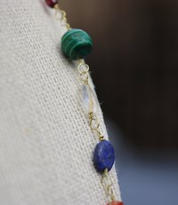 Rainbow of Gems Imperial Roman to Early Byzantine Multi-Gem Necklace Reenactment Ancient Living History SCA Witchy Vibes Metaphysical