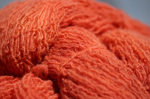 Madder Red Handspun Wool Naturally Dyed Crimpy Singles Yarn