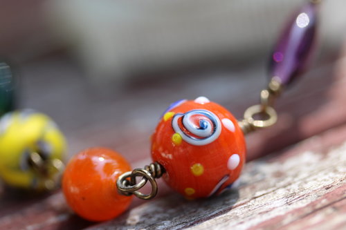 Extra Long Rainbow Queer Pride Glass and Gem Bead Necklace