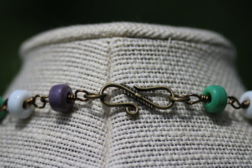 Genderqueer Pride Necklace with Simple Glass Beads