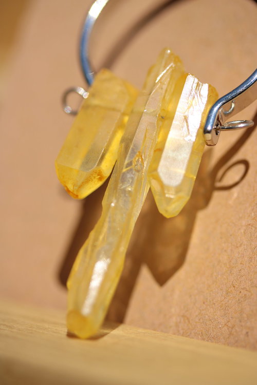 Triple Citrine Point Pendant