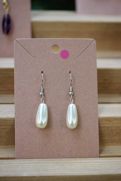 Teardrop Glass Pearl Earrings