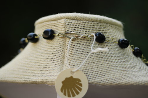 Hefty Fluorite and Onyx Beaded Chain Necklace for Healing, Protection, and Mental Strength