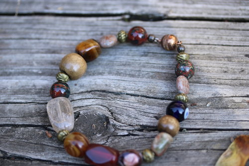 Grounded & Determined Multi Gem Bracelet or Anklet