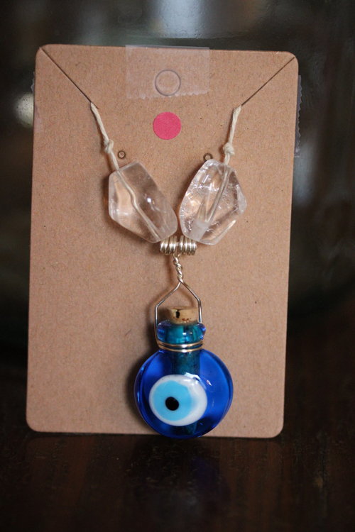 Traveler's Protection Evil Eye Charm Bottle Pendant