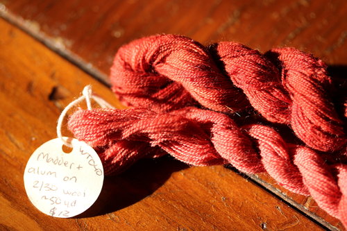 Light Red Madder Dyed Wool Thread for Weaving and Embroidery