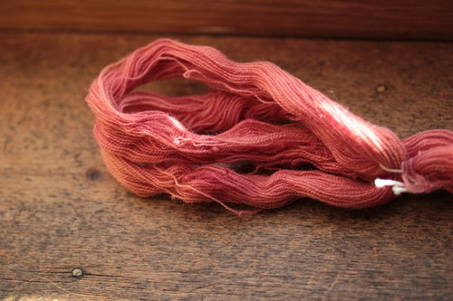 Pink Cochineal Dyed Wool Thread for Weaving and Embroidery