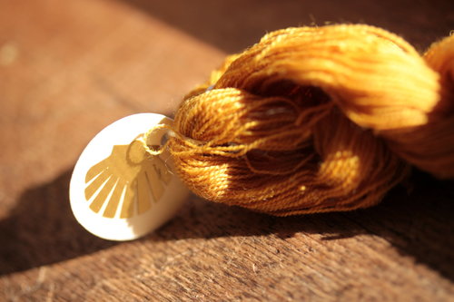 Gold Wool Thread/Yarn, Dyed with Onion Skins, for Embroidery, Tapestry, Lucet, Tablet Weaving, Etc