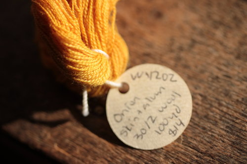 Gold Wool Thread/Yarn, Dyed with Onion Skins, for Embroidery, Tapestry, Lucet, Tablet Weaving, Etc
